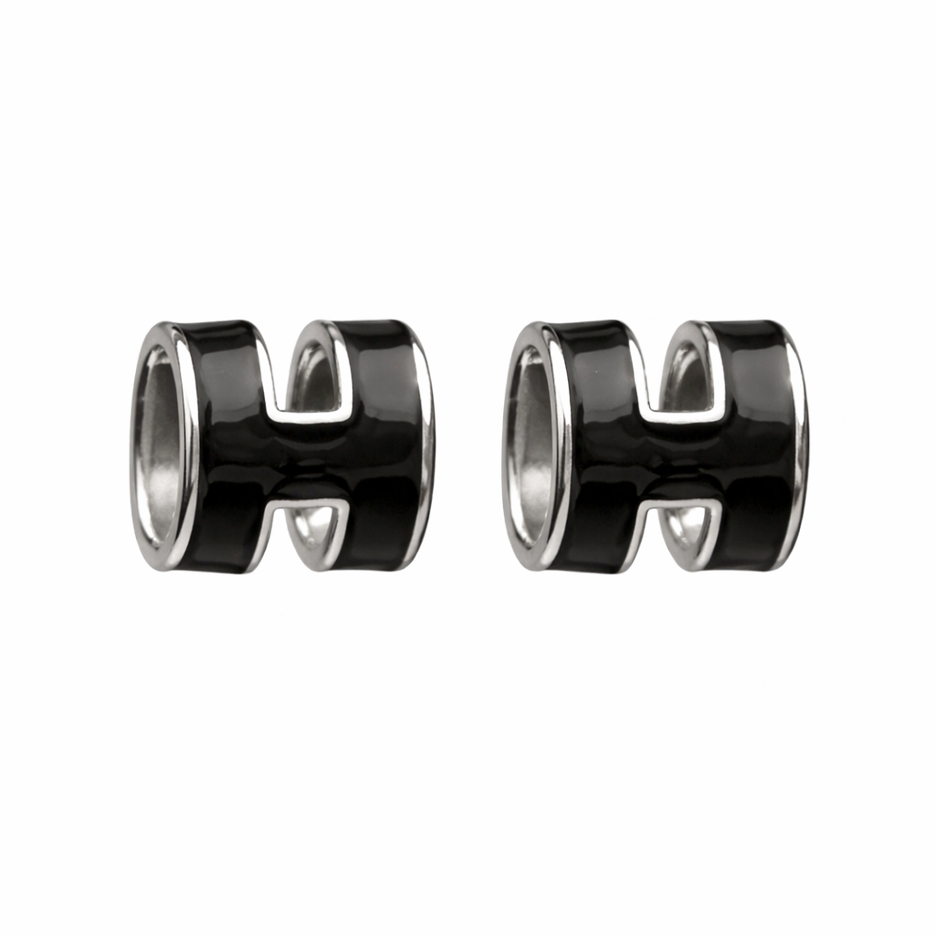 Midnight Edge – 925 Silver Black Cube Studs