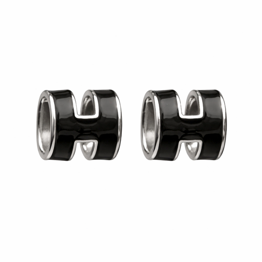 Midnight Edge – 925 Silver Black Cube Studs