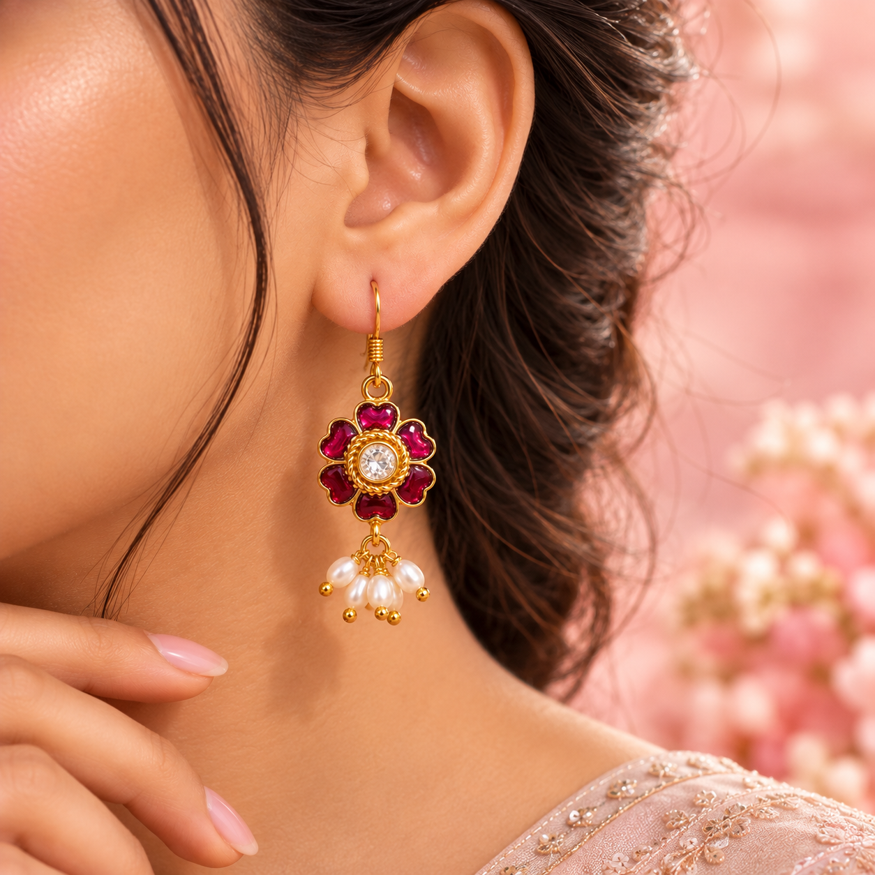 Gulnaar Pearl Jhumki Earrings