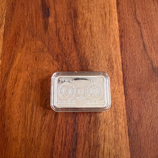 Divine Silver Blessings – 10g Lakshmi Ganesh Silver Brick (999 Purity)