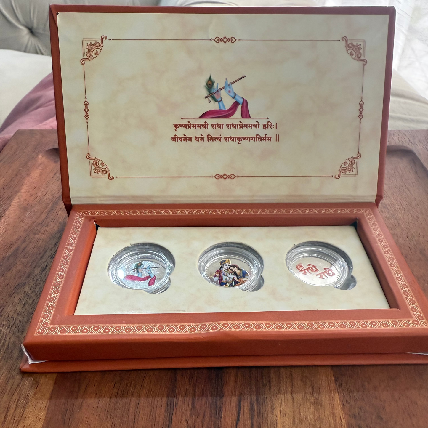Divine Love – Radhe Shyam Silver Gift Box (3 x 1g 999 Pure Silver Coins)