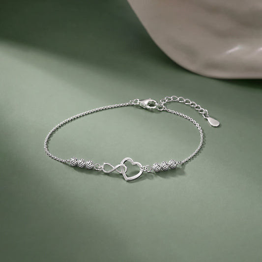 Infinite Heart 925 Sterling Silver Bracelet
