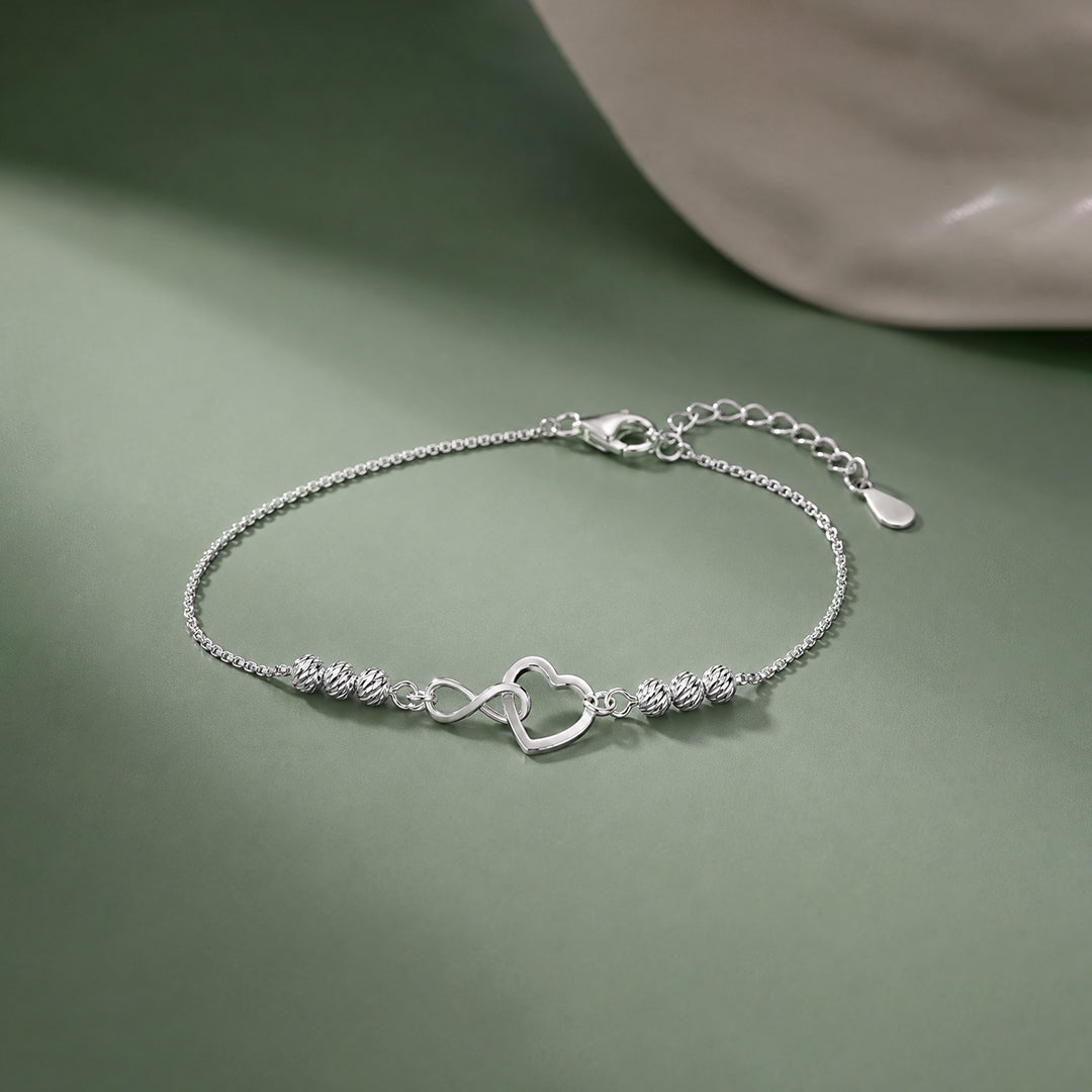 Infinite Heart 925 Sterling Silver Bracelet