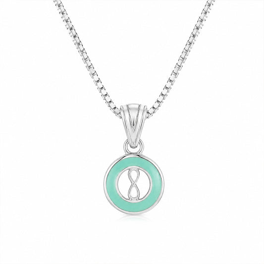 Infinity Mint Silver Necklace