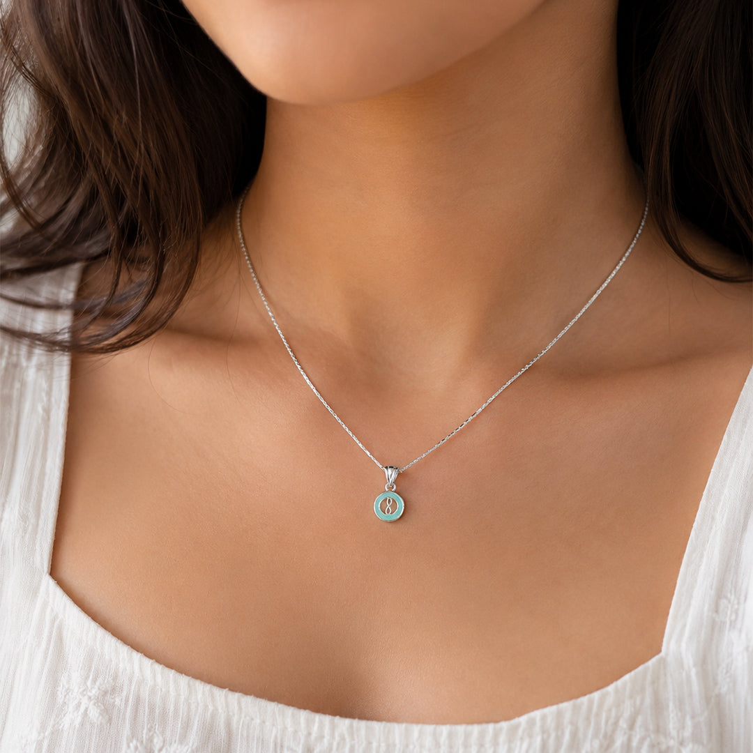 Infinity Mint Silver Necklace