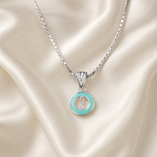 Infinity Mint Silver Necklace
