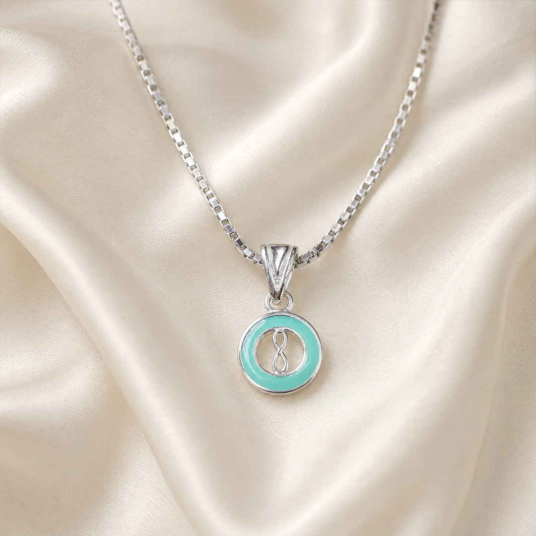 Infinity Mint Silver Necklace