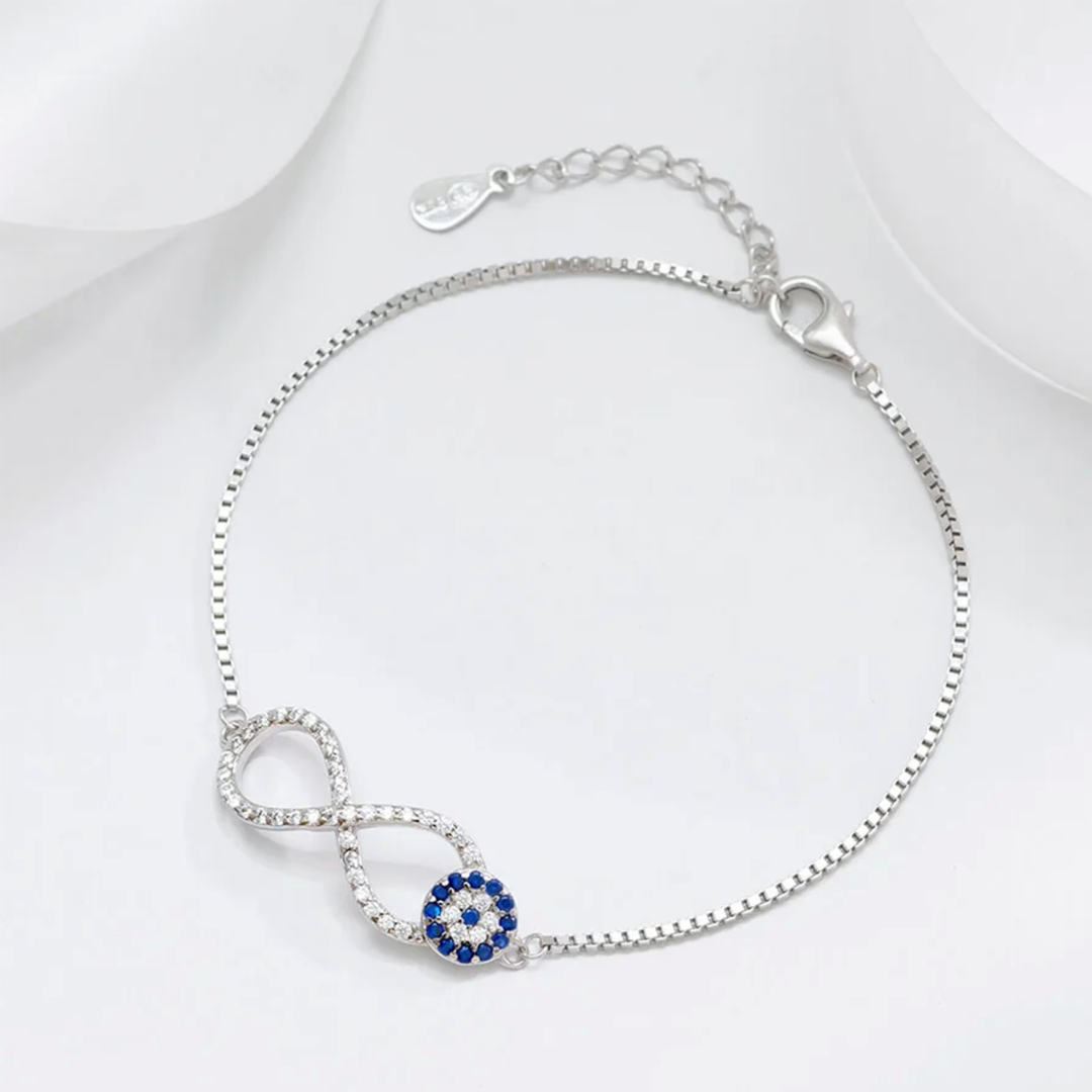 Infinity Evil Eye Silver Bracelet Taravya