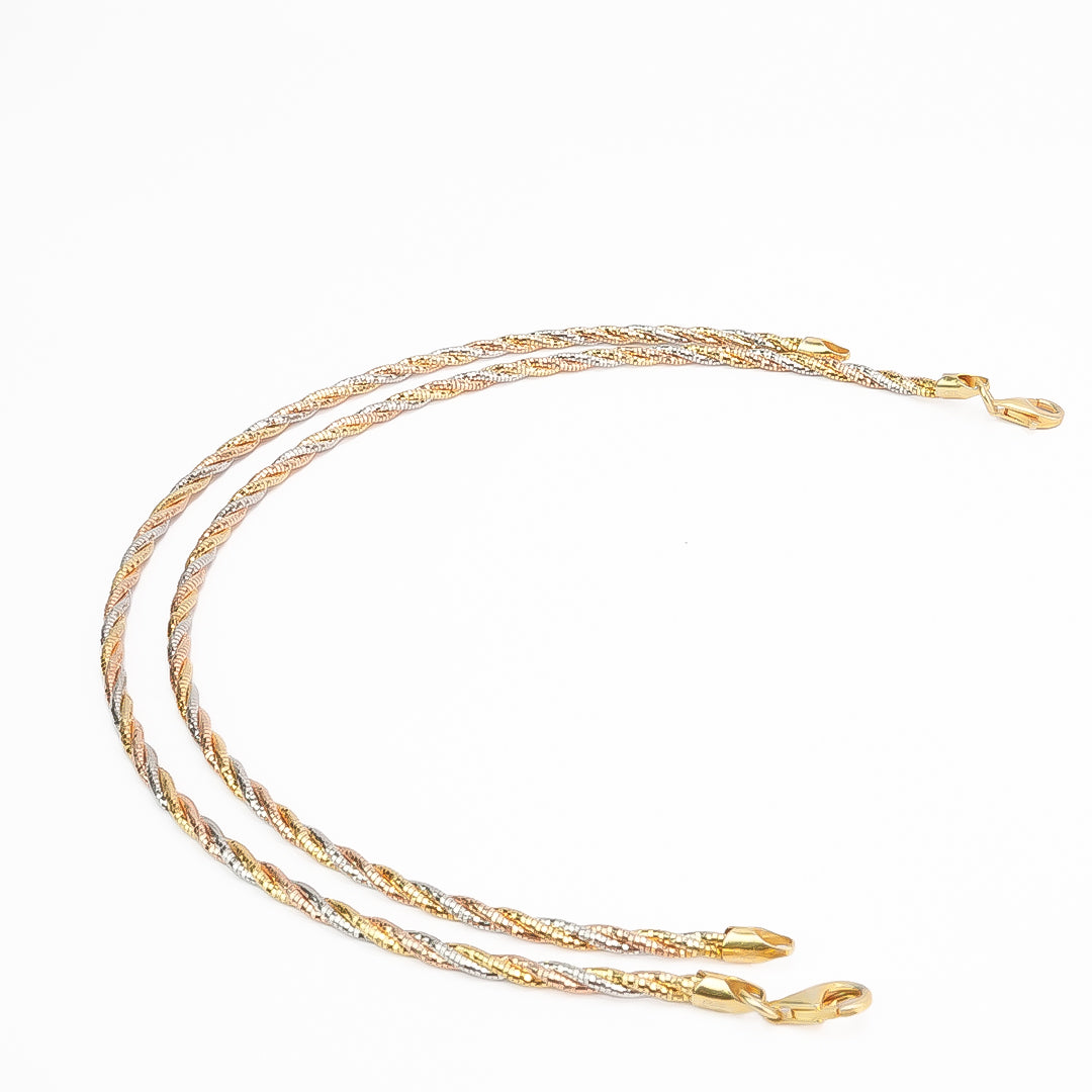 Italian Dual Glow Silver Anklet