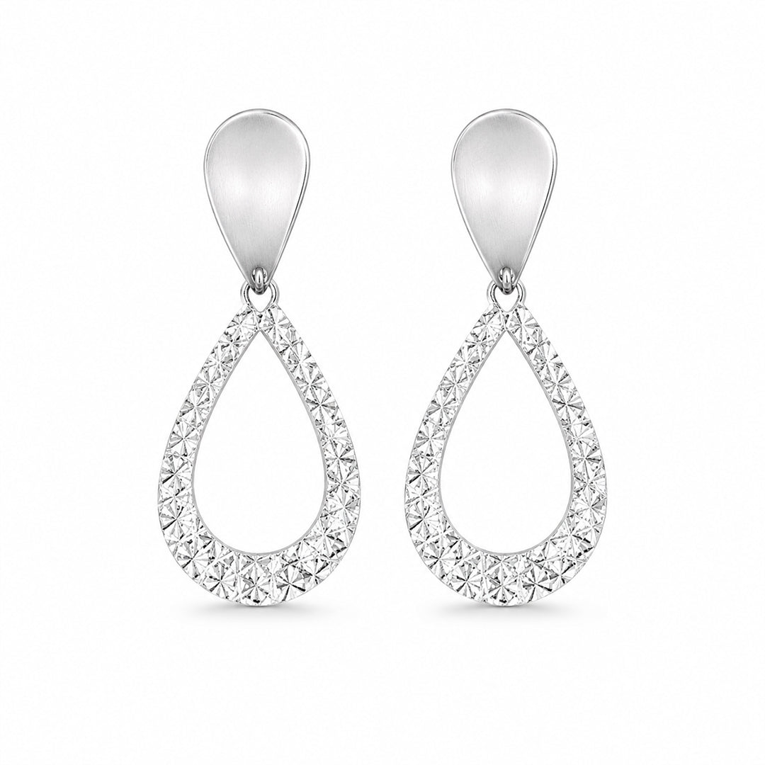 Italian Teardrop Drop Silver Earrings