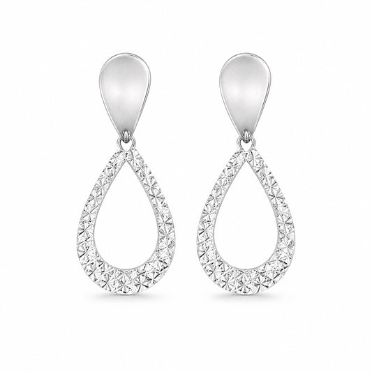 Italian Teardrop Drop Silver Earrings
