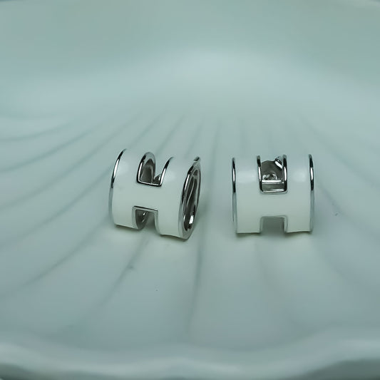 Ivory Edge – 925 Silver Cube Studs