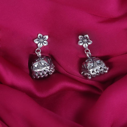 Jaipuri Oxidized Jhumki Pure 925 Silver