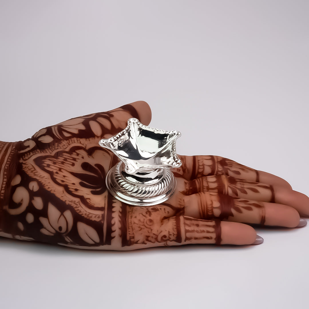 925 Silver Traditional Puja Diya