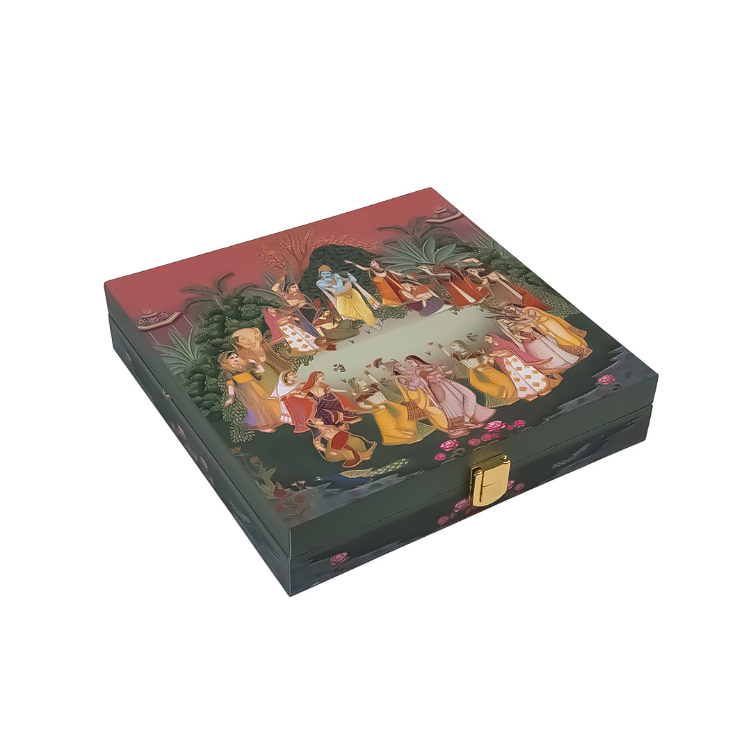 Radha Krishna Divine Musical 999 Silver Coin Box (5 Coins)