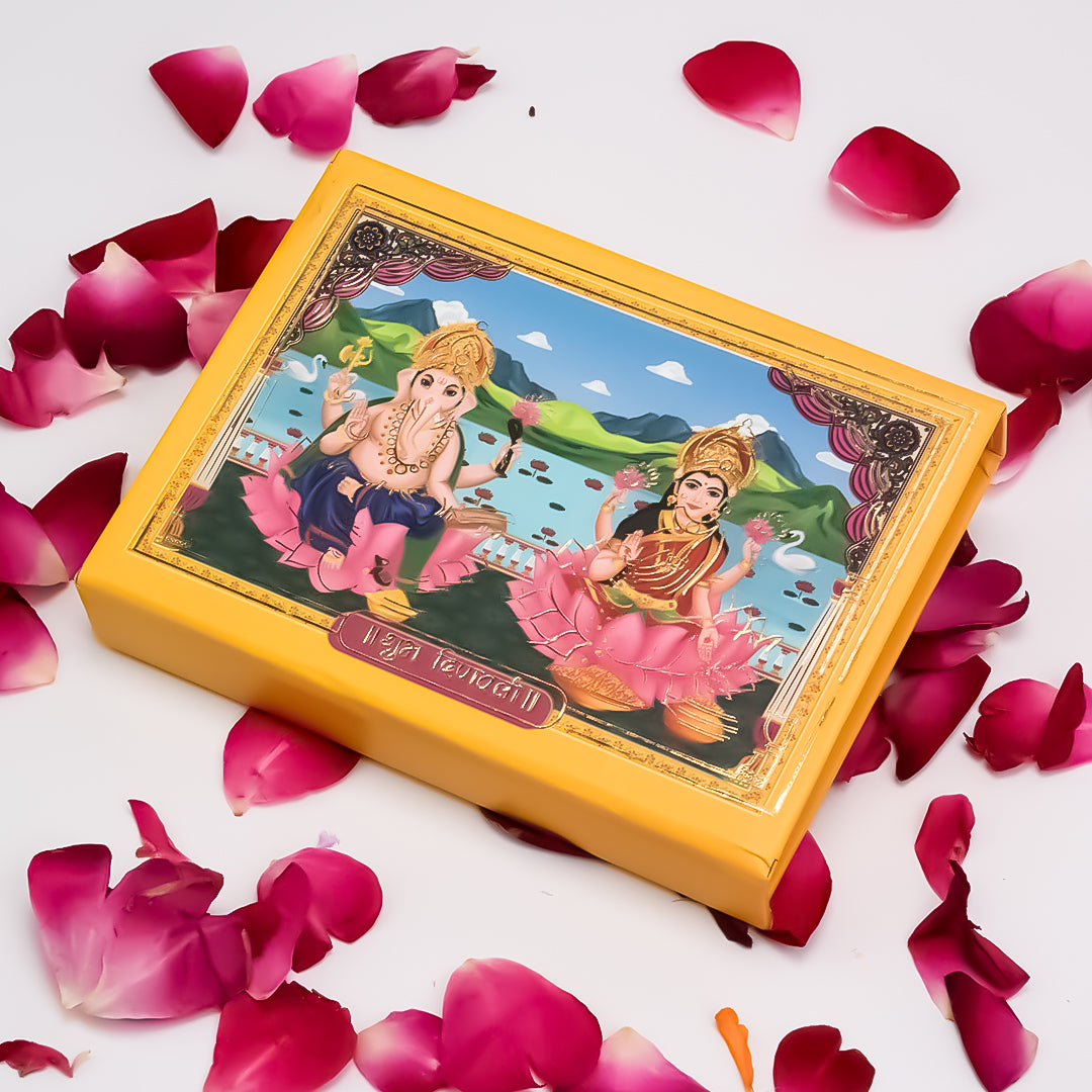 Lakshmi Ganesh Diwali Silver 999 Coin Box (2 Coins x 2g)