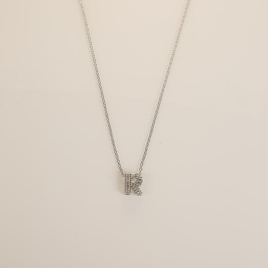 Letter-R-Necklace Pure 925 Silver