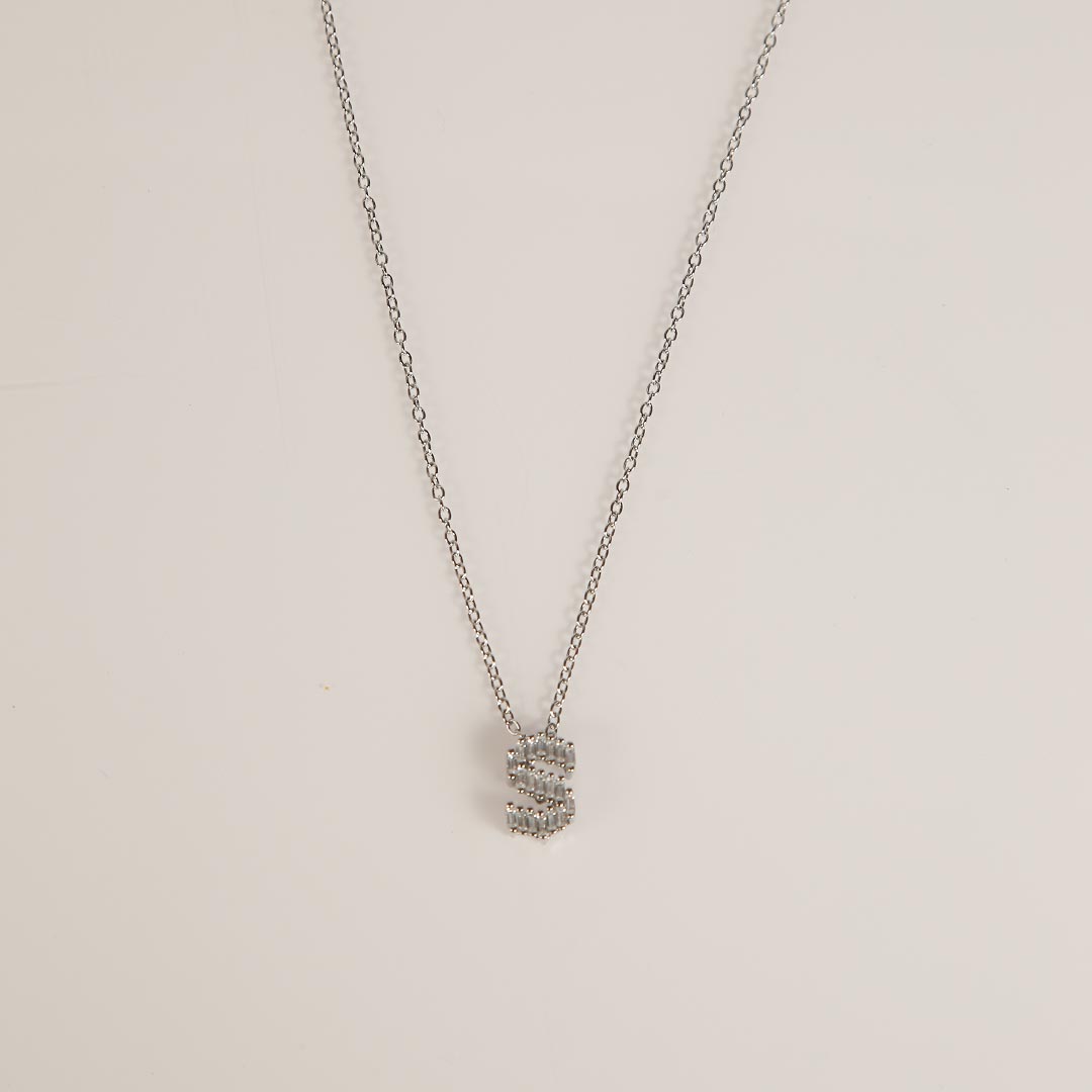Letter S Necklace Pure 925 Silver