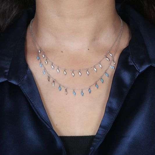 Lightning charm necklace Pure 925 Silver