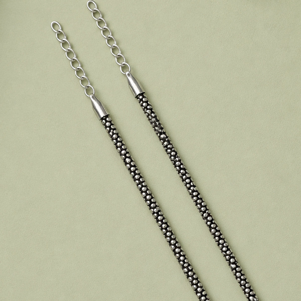 Luna Beaded Anklet – 925 Sterling Silver (Single) Taravya