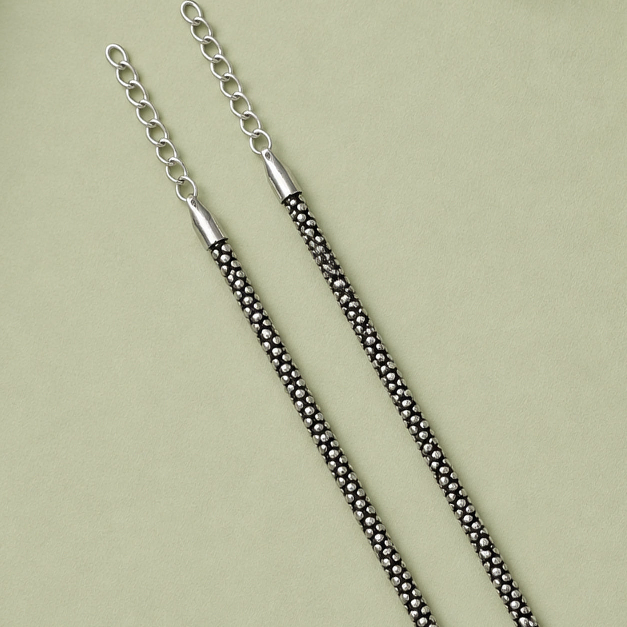 Luna Beaded Anklet – 925 Sterling Silver (Single)