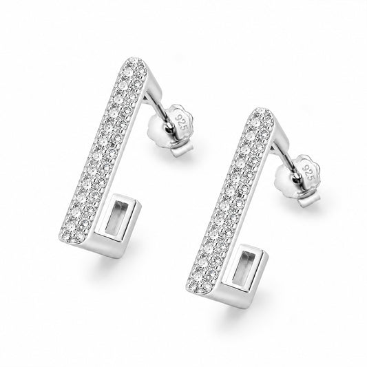 Luna Line Silver Earrings
