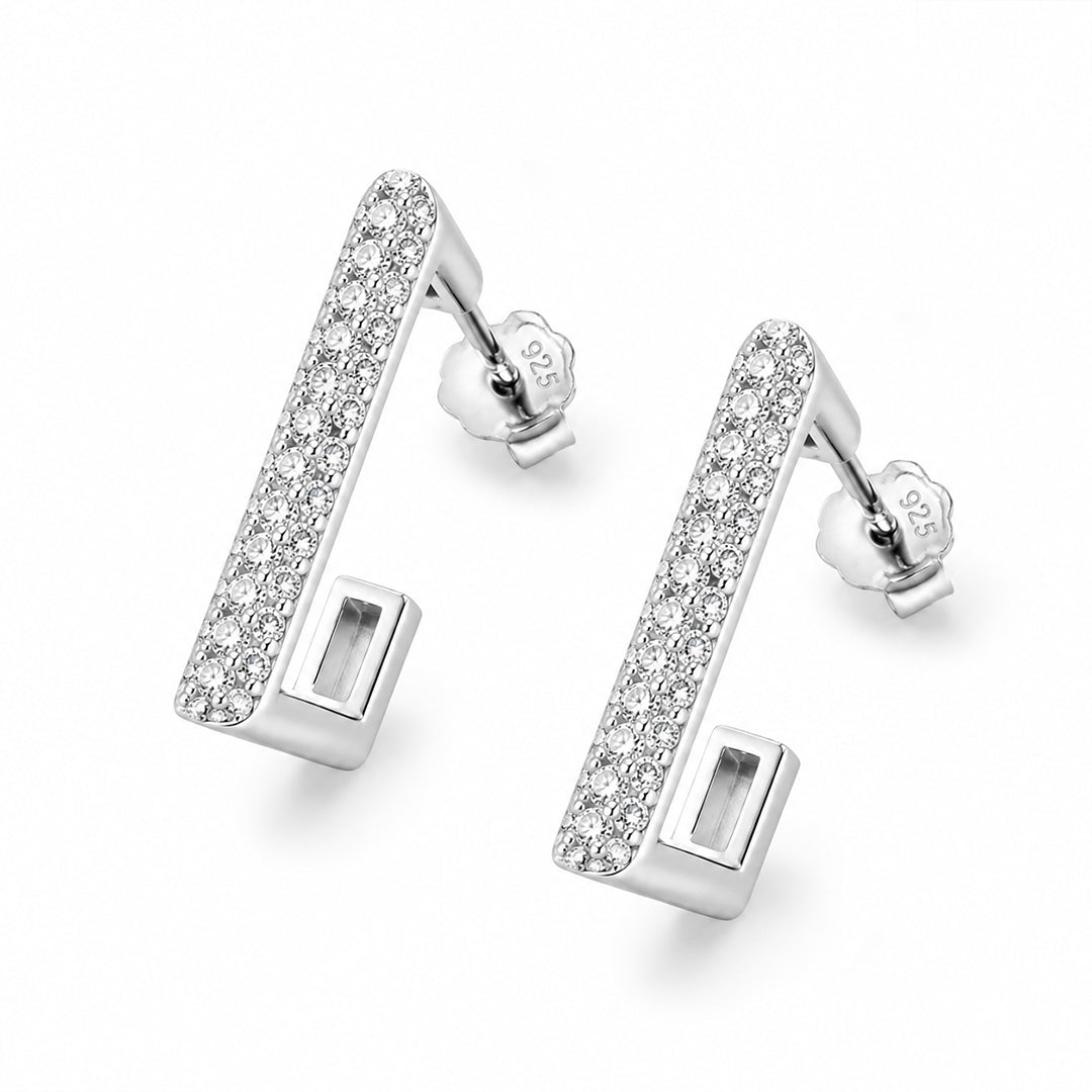 Luna Line Silver Earrings