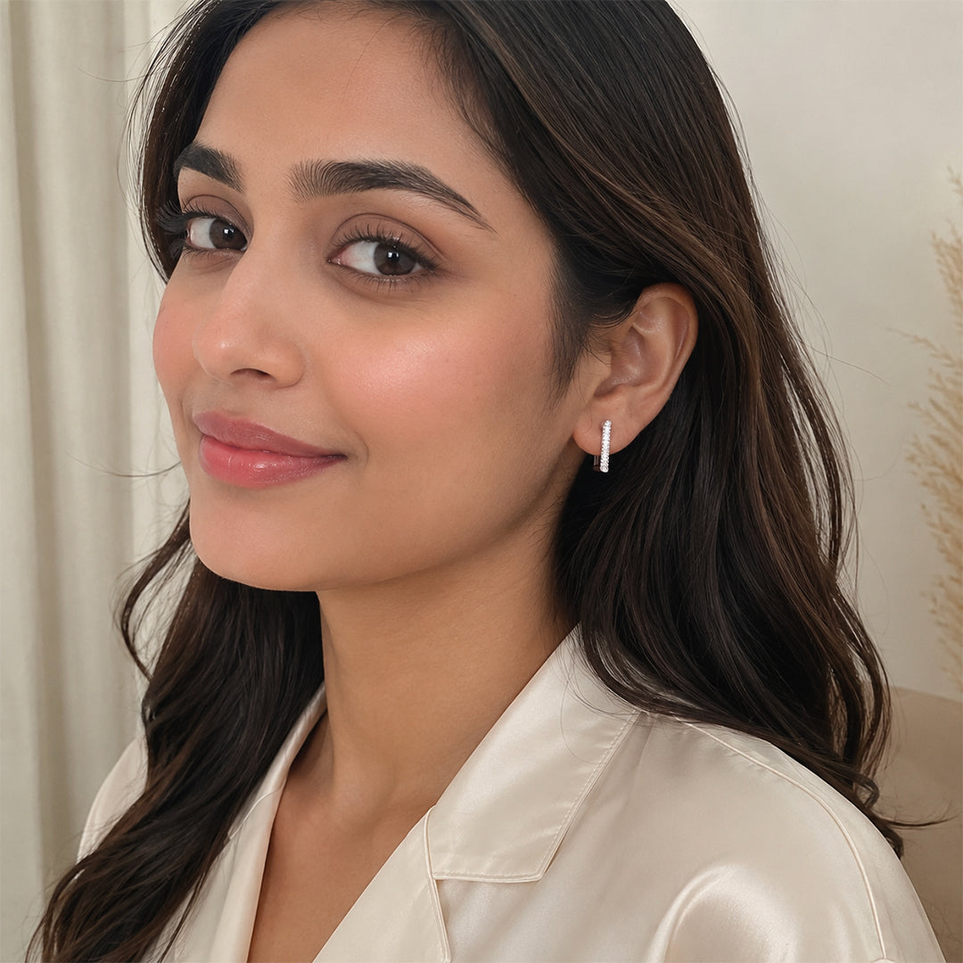 Luna Line Silver Earrings