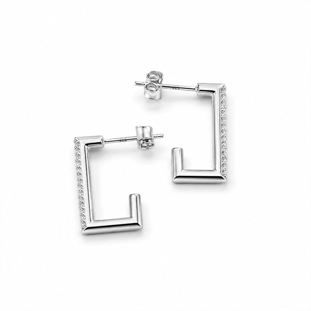 Luna Line Silver Earrings