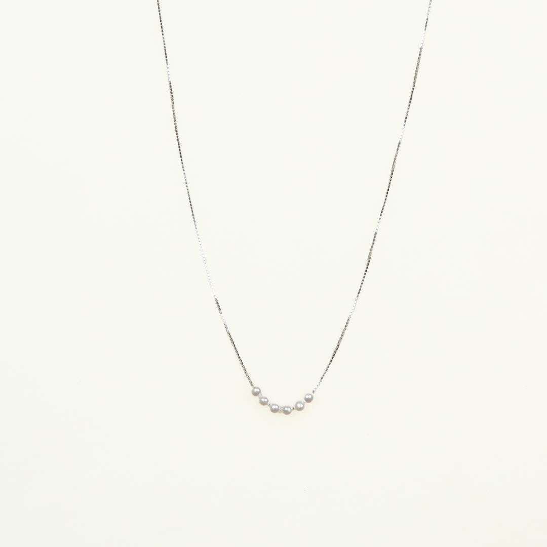 Lustrous Pearl Chain Necklace Pure 925 Silver