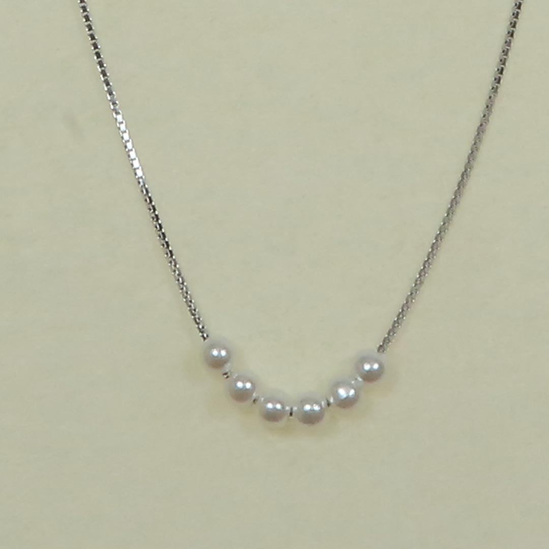 Lustrous Pearl Chain Necklace Pure 925 Silver