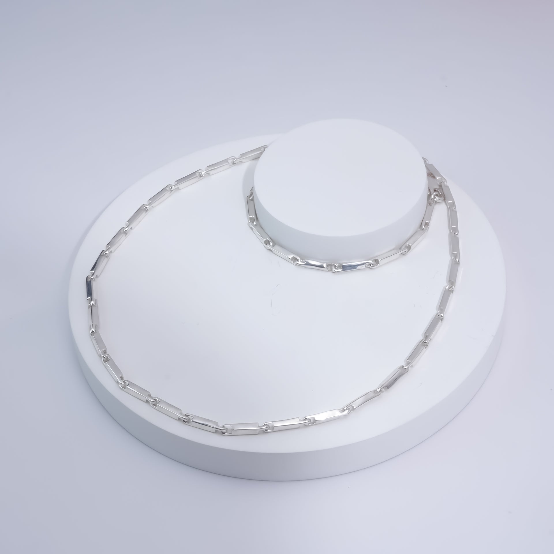 Men Pure Silver Choco Chain