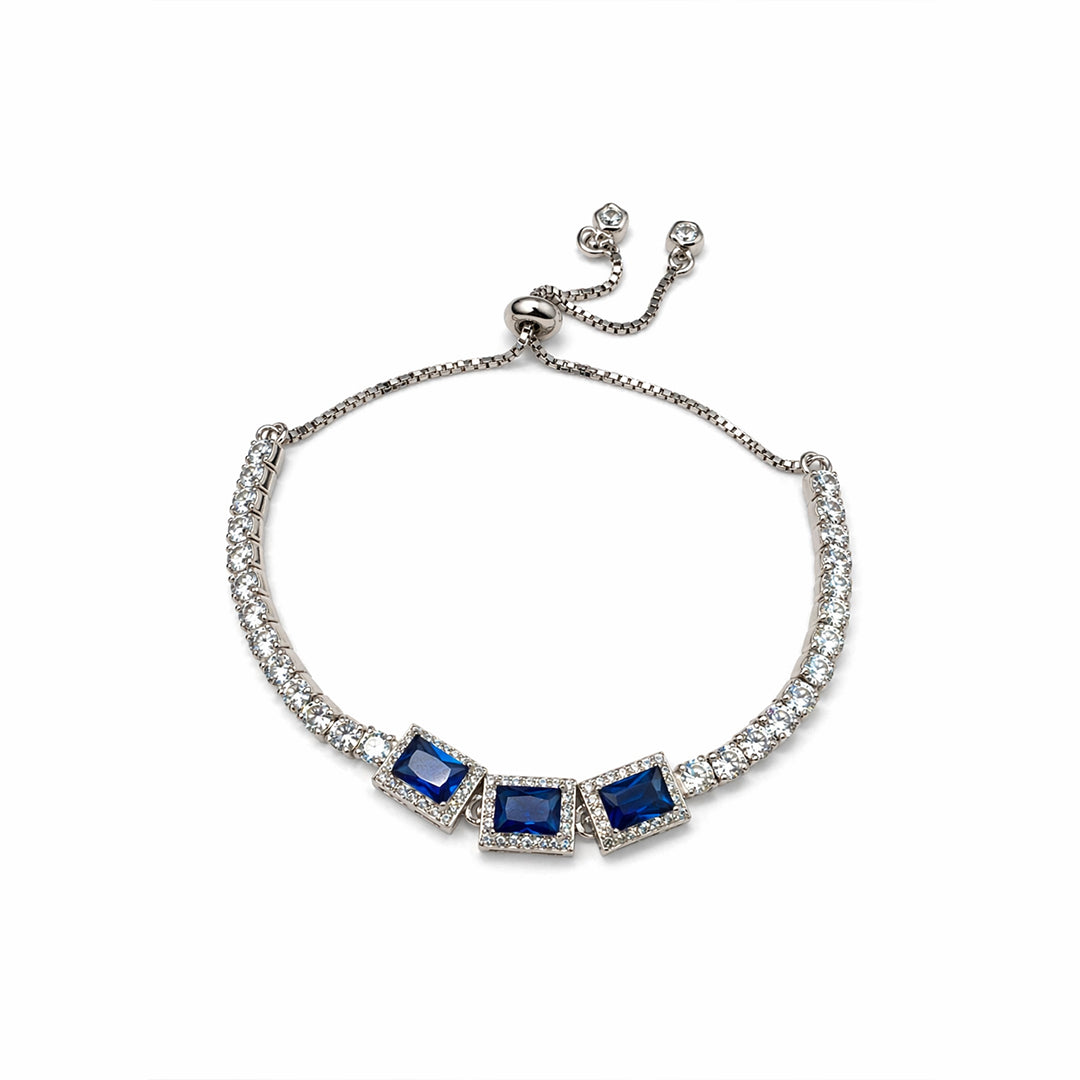 Midnight Glow Adjustable Silver Bracelet
