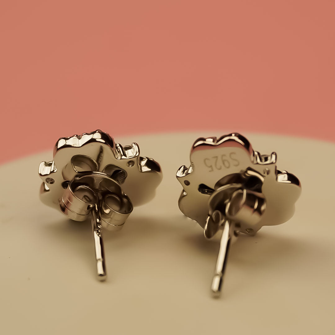 Mini Black Flower Earrings