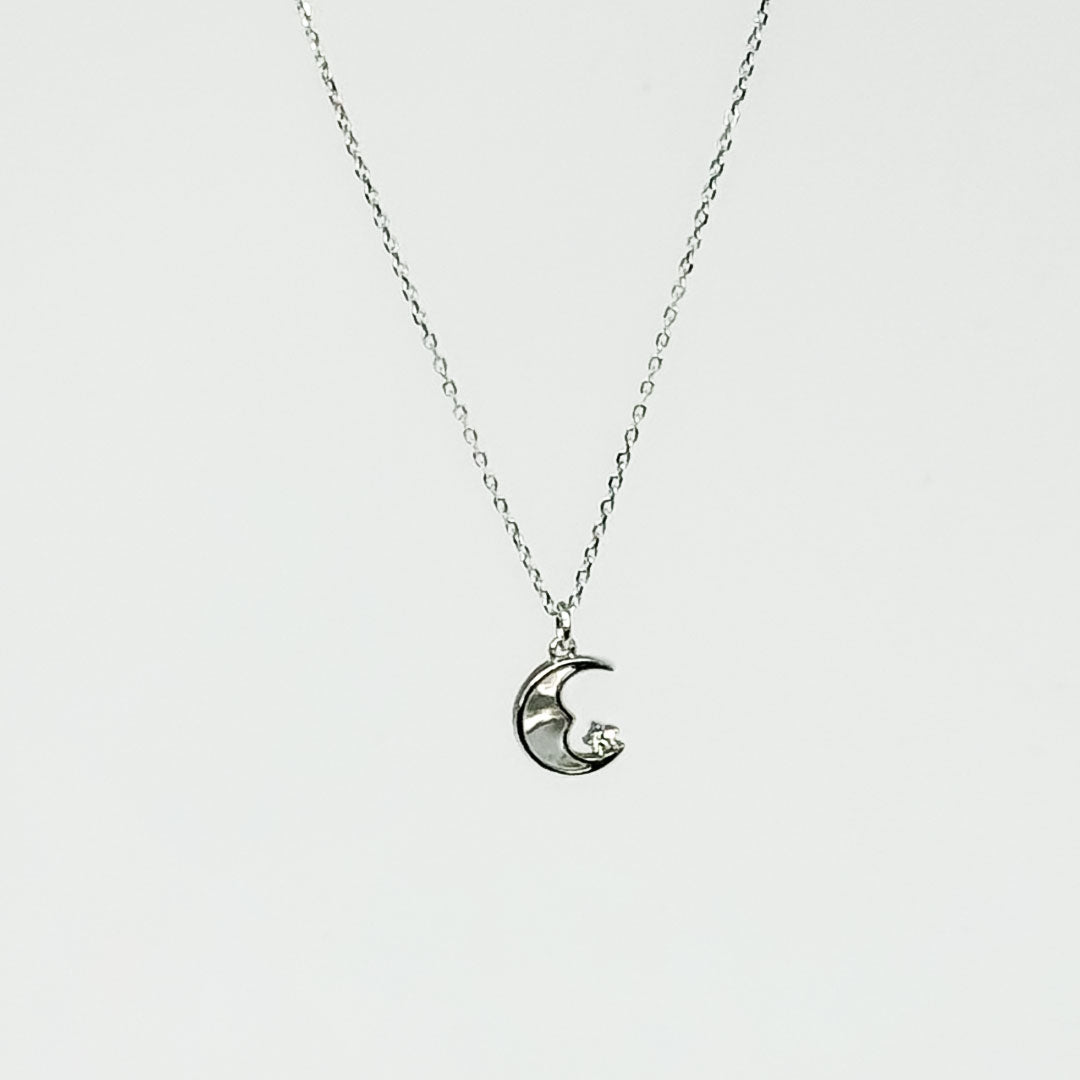 Celestial Moon Pendant Set Pure 925 Silver