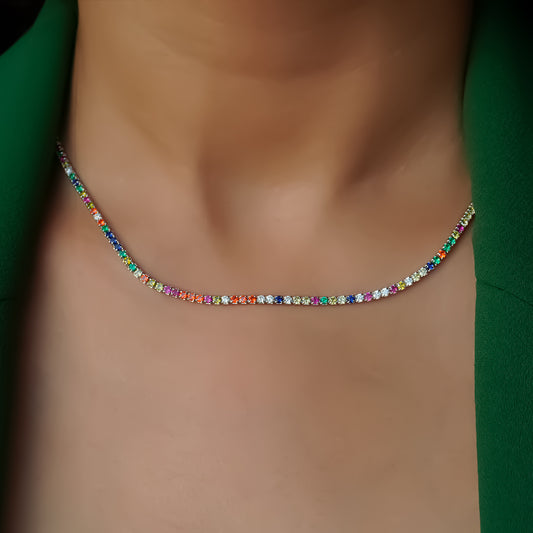 Prism Aura Pure 925 Silver Necklace