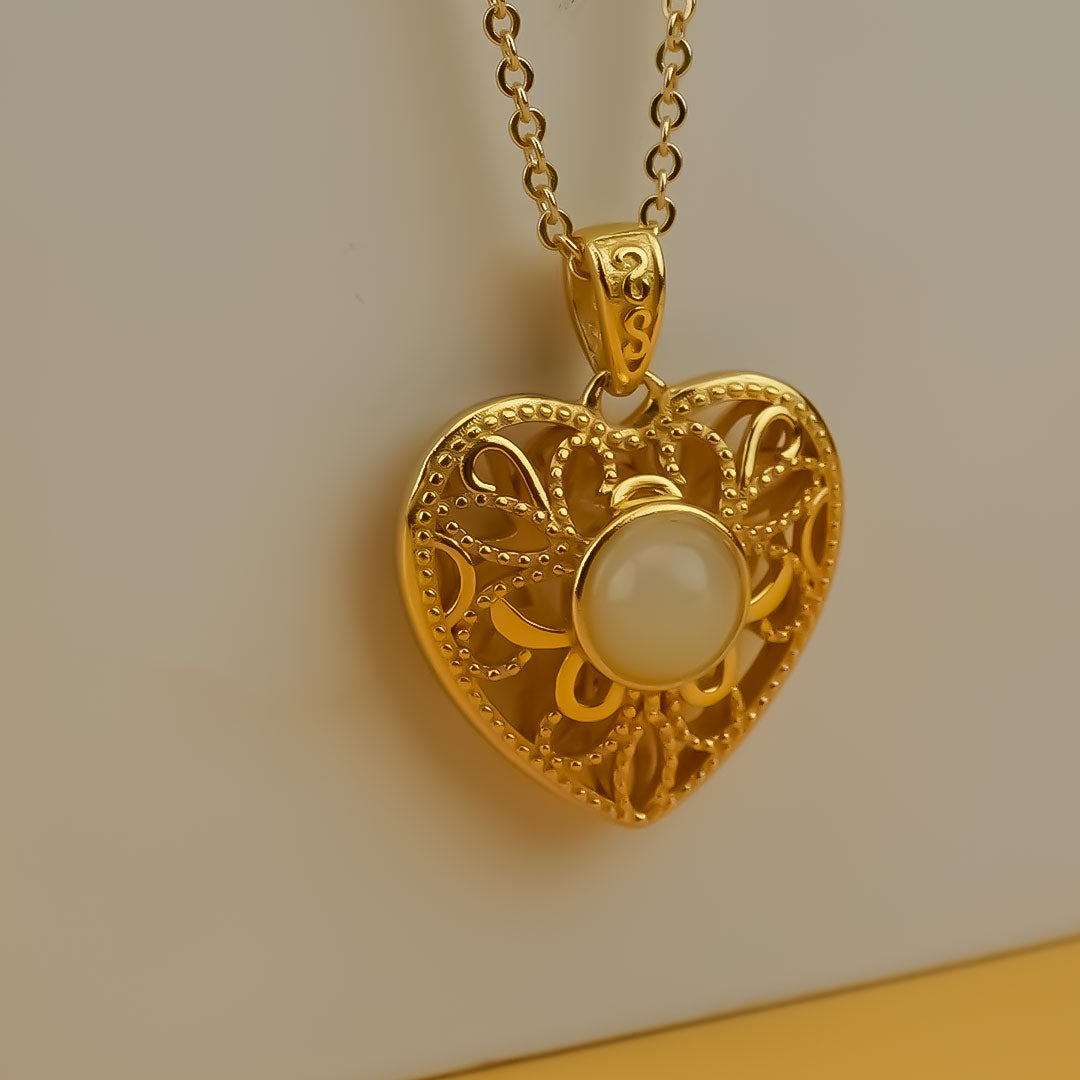 Golden Heart Aura Pendant