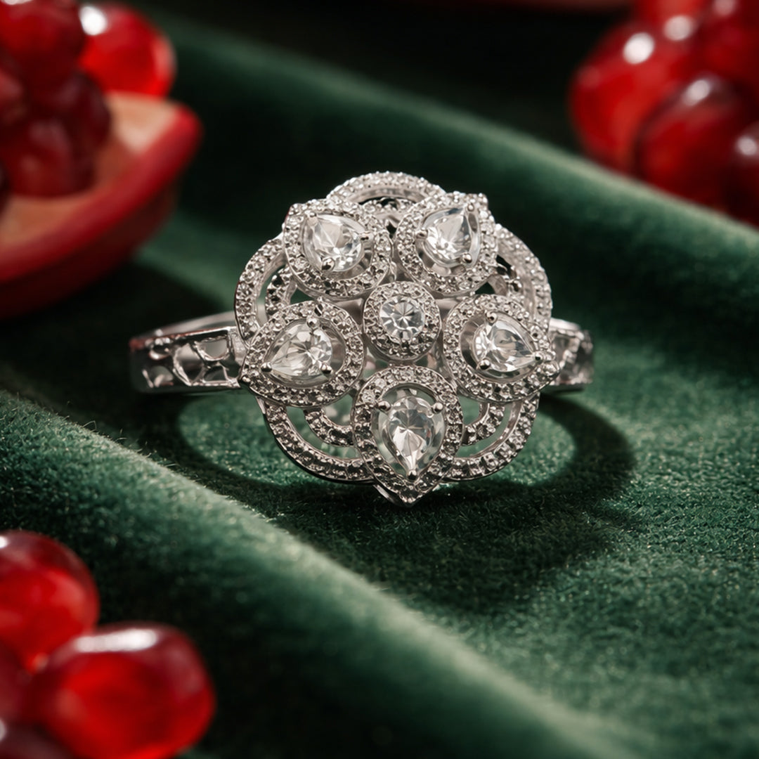 Noor Petal Cluster Adjustable Ring