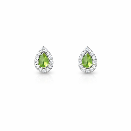 Olive Dew Stud Earrings Pure 925 Silver