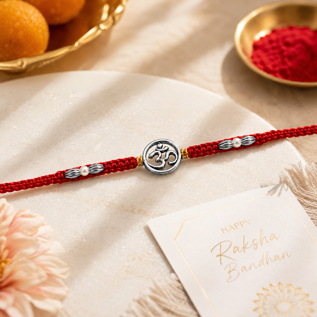 Aaradhya Om Silver Rakhi