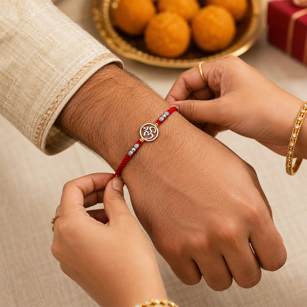 Aaradhya Om Silver Rakhi