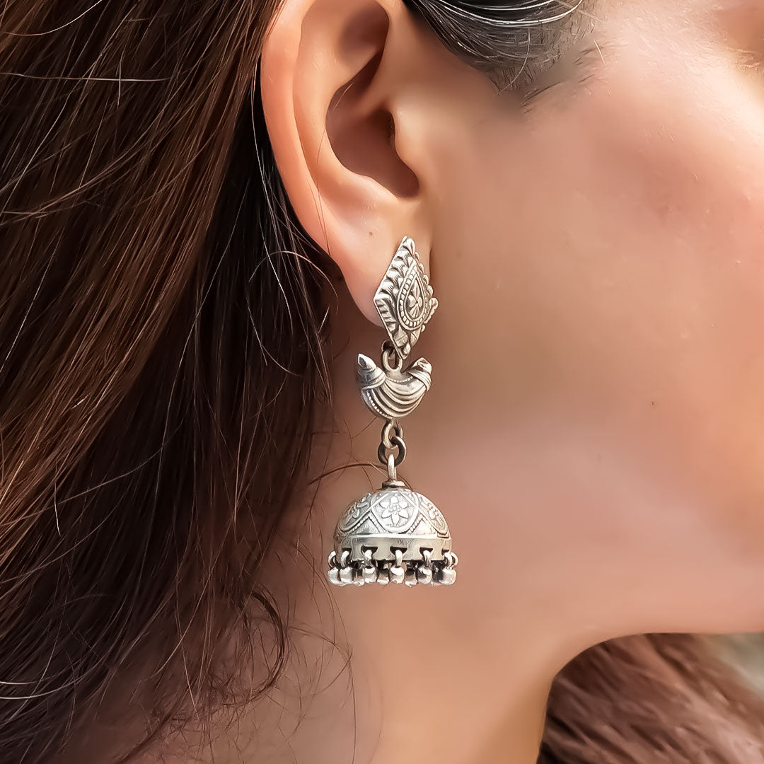Chaand Baliya 925 Silver Earrings