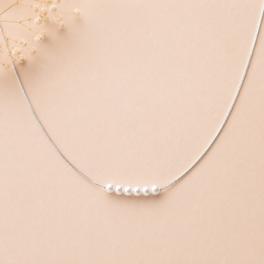 Lustrous Pearl Chain Necklace