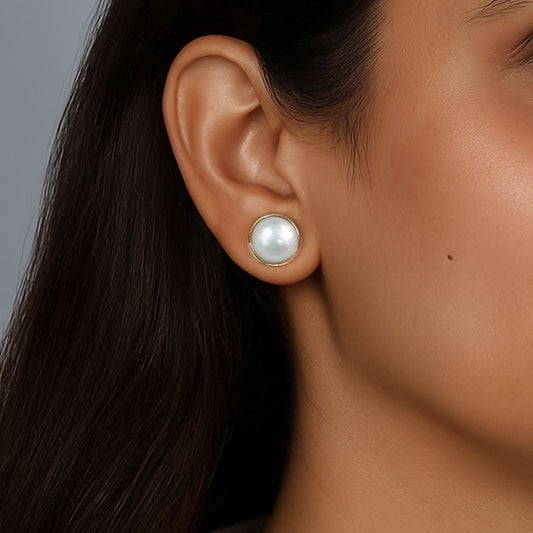 Pearl Aura Studs Earrings Pure 925 Silver