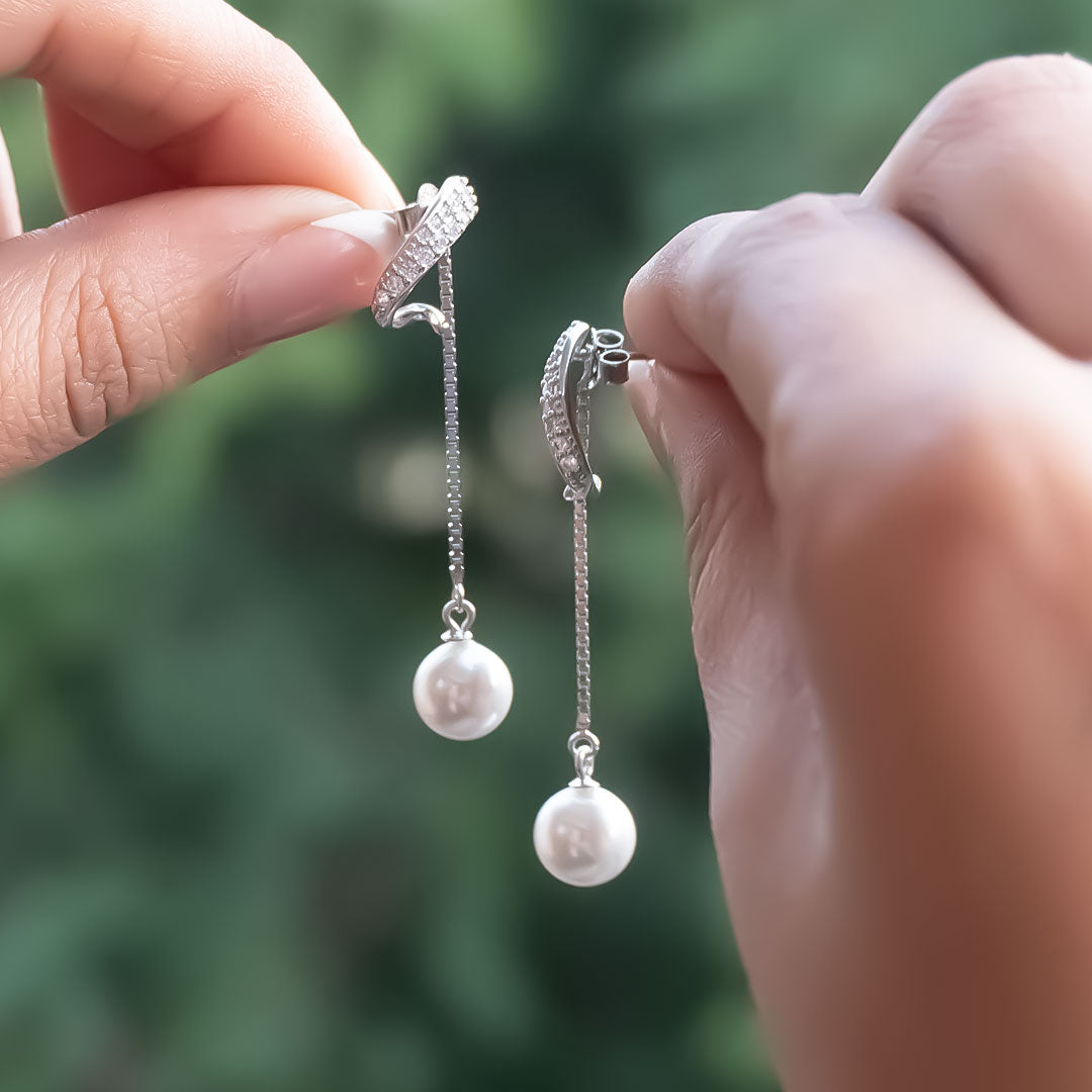 Pearl Drop 925 Silver Earrings