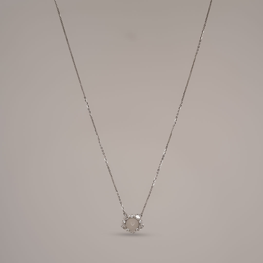 Pearl Floral Zircon Necklace | 925 Silver