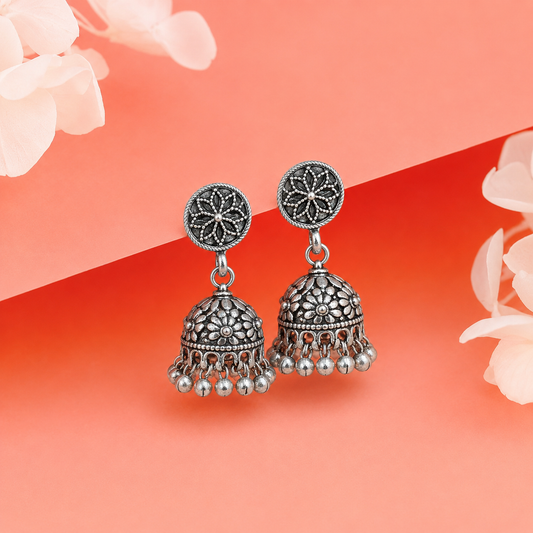 Surya Dangle Oxidised Jhumki