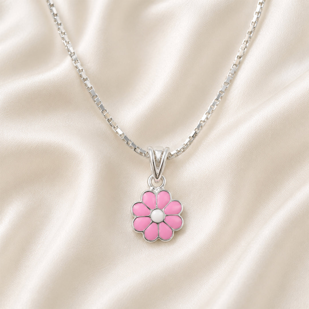Pink Daisy Kids Necklace