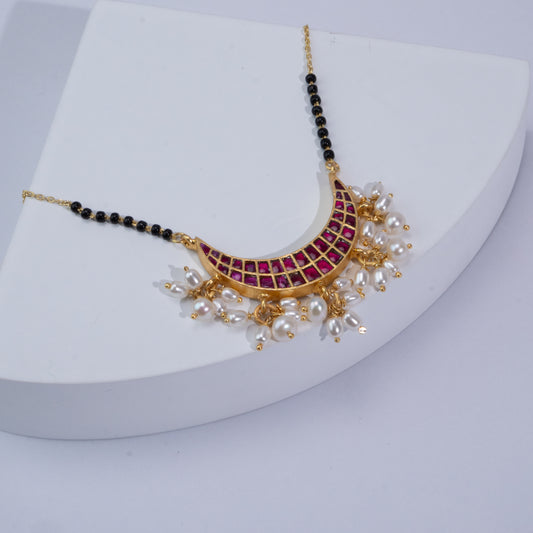 Blush Radiance Silver Mangalsutra