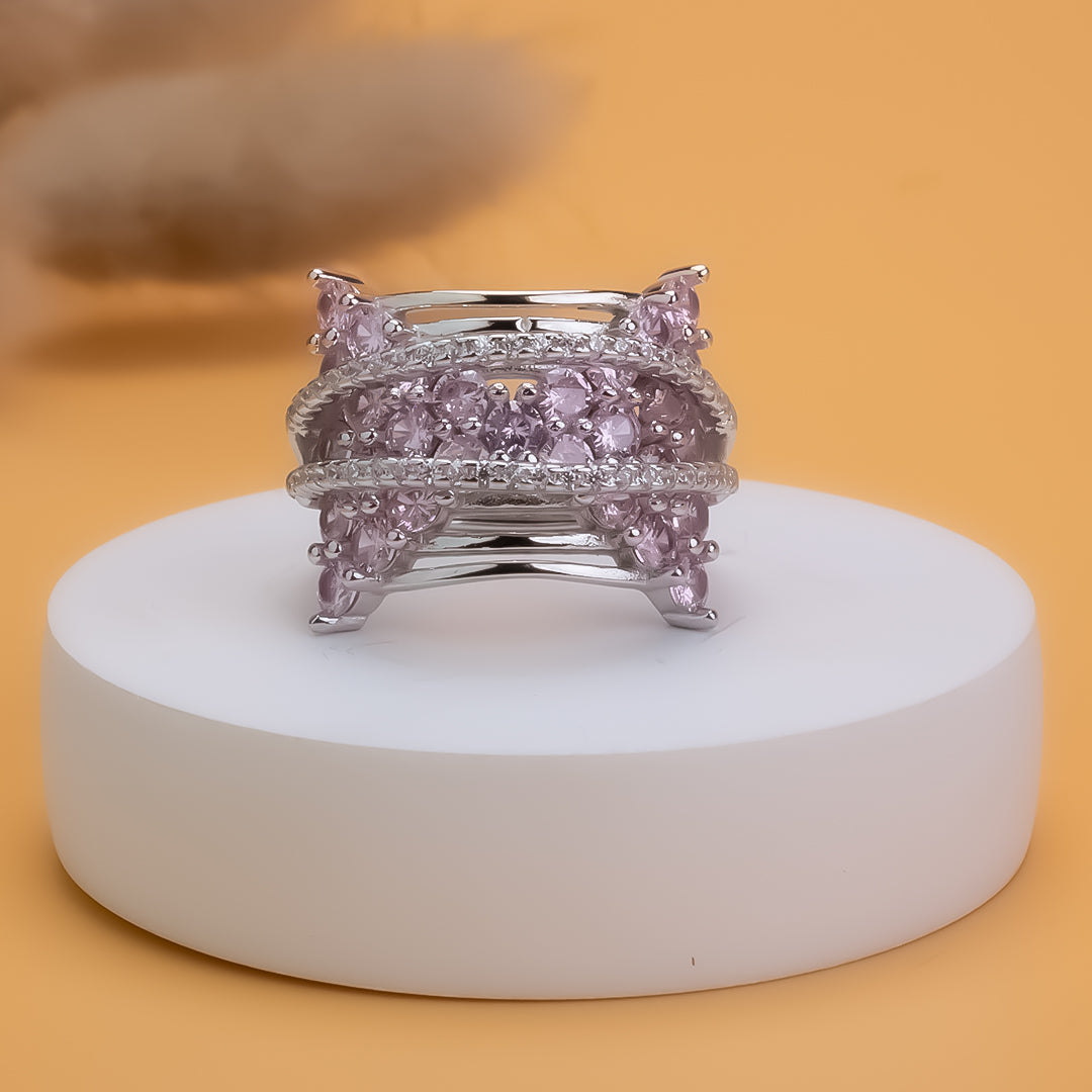 Rose Radiance Silver Ring